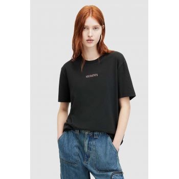 AllSaints tricou din bumbac CREDI BOYFRIEND femei, culoarea negru