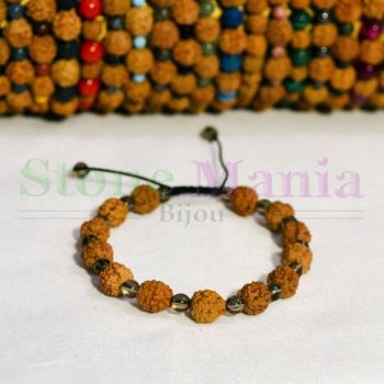 Bratara rudraksha 8mm si cuart fumuriu 4mm ieftina