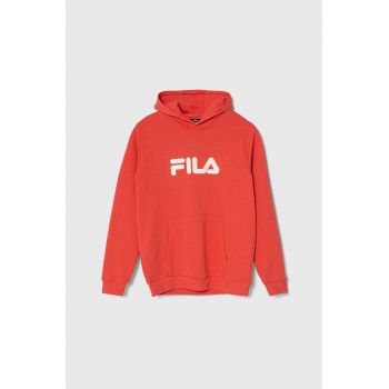 Fila bluza copii culoarea rosu, cu glugă, cu imprimeu