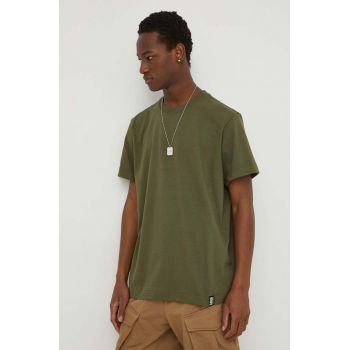 G-Star Raw tricou din bumbac culoarea verde, neted