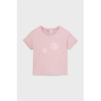 Mayoral tricou din bumbac pentru bebelusi culoarea roz