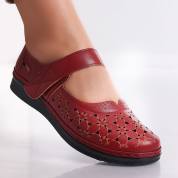 Pantofi dama casual Bordo din Piele Ecologica Agali