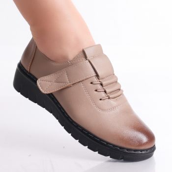 Pantofi dama casual Camel din Piele Ecologica Magaly