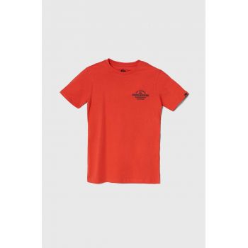 Quiksilver tricou de bumbac pentru copii TRADESMITHYTH culoarea rosu, cu imprimeu