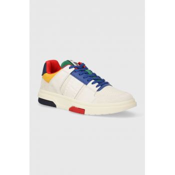 Tommy Jeans sneakers din piele THE BROOKLYN ARCHIVE GAMES culoarea alb, EM0EM01482