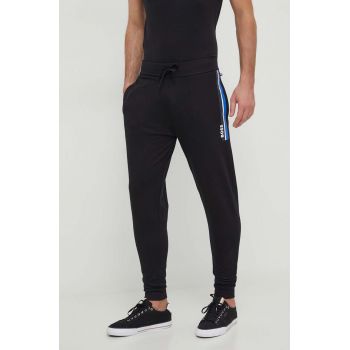 BOSS pantaloni de trening din bumbac culoarea negru, cu imprimeu 50515161