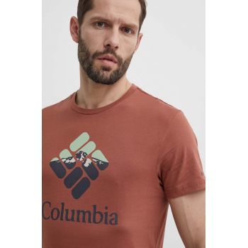 Columbia tricou din bumbac Rapid Ridge culoarea roșu, cu imprimeu 1888813 ieftin