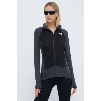 The North Face bluza femei, culoarea gri, neted