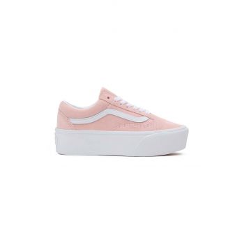 Vans tenisi din piele intoarsa Old Skool Stackform culoarea roz, VN0009PZCHN1