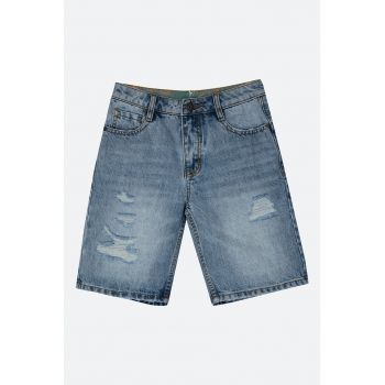 Pantaloni scurti de denim cu aspect decolorat