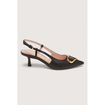 Pantofi slingback cu toc kitten