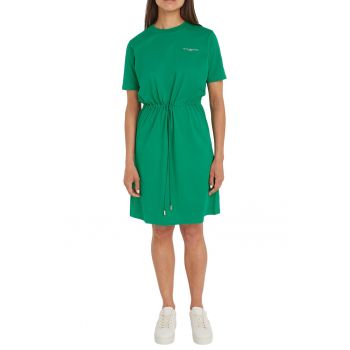 Rochie-tricou de bumbac organic cu snur de ajustare