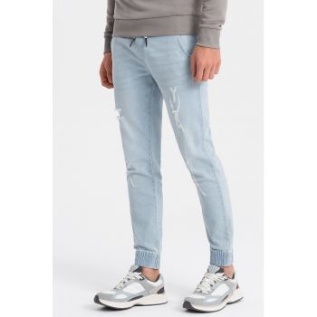 Pantaloni jogger din denin conici