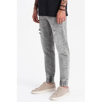 Pantaloni jogger din denin conici