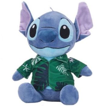 Jucarie din plus Stitch Hawaii cu camasa verde, Lilo & Stitch, 28 cm