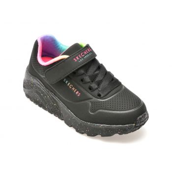 Pantofi sport SKECHERS negri, UNO LITE, din piele ecologica