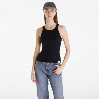 Calvin Klein Jeans Variegated Rib Woven Tank Top Black ieftin
