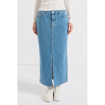 Fusta din denim cu slit frontal