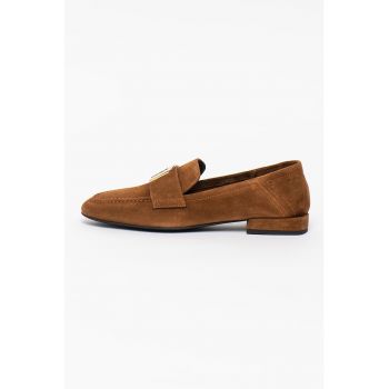 Pantofi loafer de piele intoarsa cu logo metalic 1927