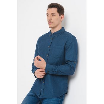 Camasa din material chambray cu maneci ajustabile Rawling