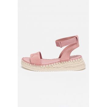 Espadrile wedge din piele intoarsa