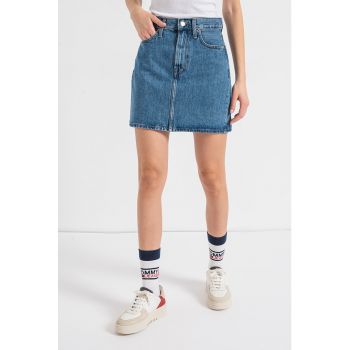 Fusta mini din denim Mom