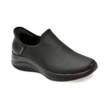 Pantofi casual SKECHERS negri, ULTRA FLEX 3.0, din piele naturala