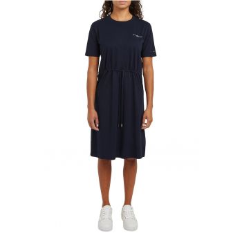 Rochie-tricou de bumbac organic cu snur de ajustare