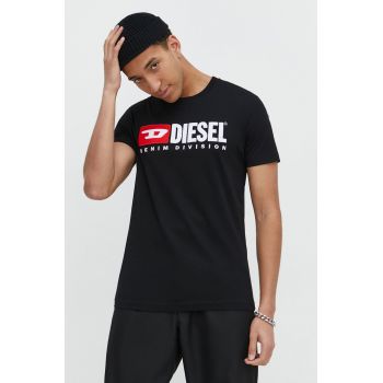 Diesel tricou din bumbac bărbați, culoarea negru, cu imprimeu A03766.0GRAI