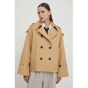 By Malene Birger geaca femei, culoarea bej, de tranzitie, oversize