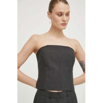 Herskind corset femei, culoarea gri, cold shoulder