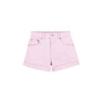 Levi's pantaloni scurti copii culoarea roz, neted, talie reglabila