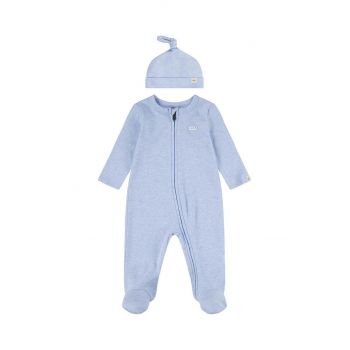 Levi's salopeta din bumbac pentru bebelusi LVN FOOTED COVERALL & HAT SET