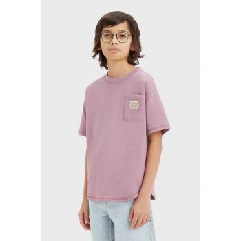 Levi's tricou copii culoarea bordo, neted