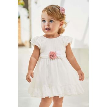 Mayoral rochie bebe culoarea alb, mini, evazati