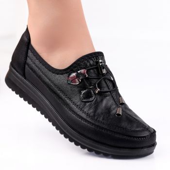 Pantofi dama casual Negri din Piele Ecologica Anetia