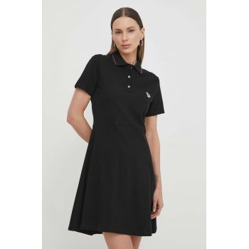 PS Paul Smith rochie din bumbac culoarea negru, mini, evazati