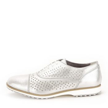Pantofi oxford din piele naturala argintiu Magda 01 ieftini