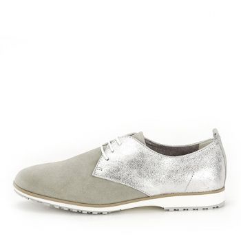 Pantofi oxford din piele naturala gri argintiu Selena 01 ieftini