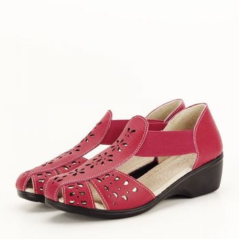 Sandale rosii din piele naturala Ozana M5
