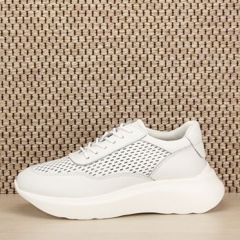 Sneakers piele naturala Aniela alb M5 de firma originali
