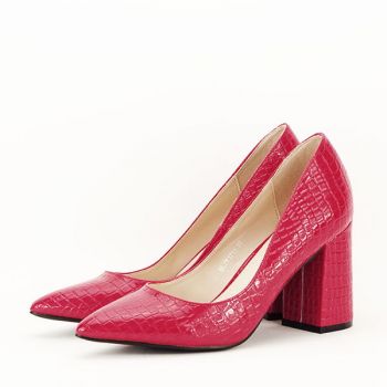 Pantofi rosii cu imprimeu Bianca 03 la reducere