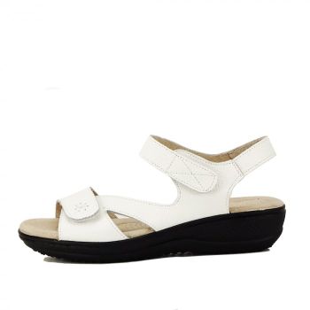 Sandale albe din piele naturala Sara 129 ieftine