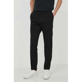 BOSS Green pantaloni bărbați, culoarea negru, mulată 50513436