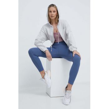 adidas by Stella McCartney hanorac de bumbac femei, culoarea gri, cu glugă, cu imprimeu IT8268