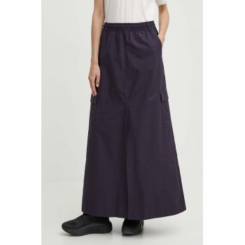 adidas Originals fustă din bumbac culoarea violet, maxi, drept IT9019