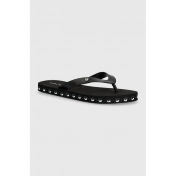 Chiara Ferragni slapi Flip-Flop Logomania femei, culoarea negru, cu toc plat, CF2813_001 ieftini