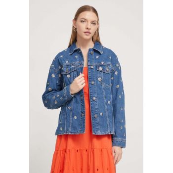 Desigual geaca jeans femei, de tranzitie, oversize