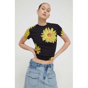 Desigual tricou femei, culoarea negru