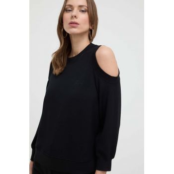 Karl Lagerfeld bluza femei, culoarea negru, neted